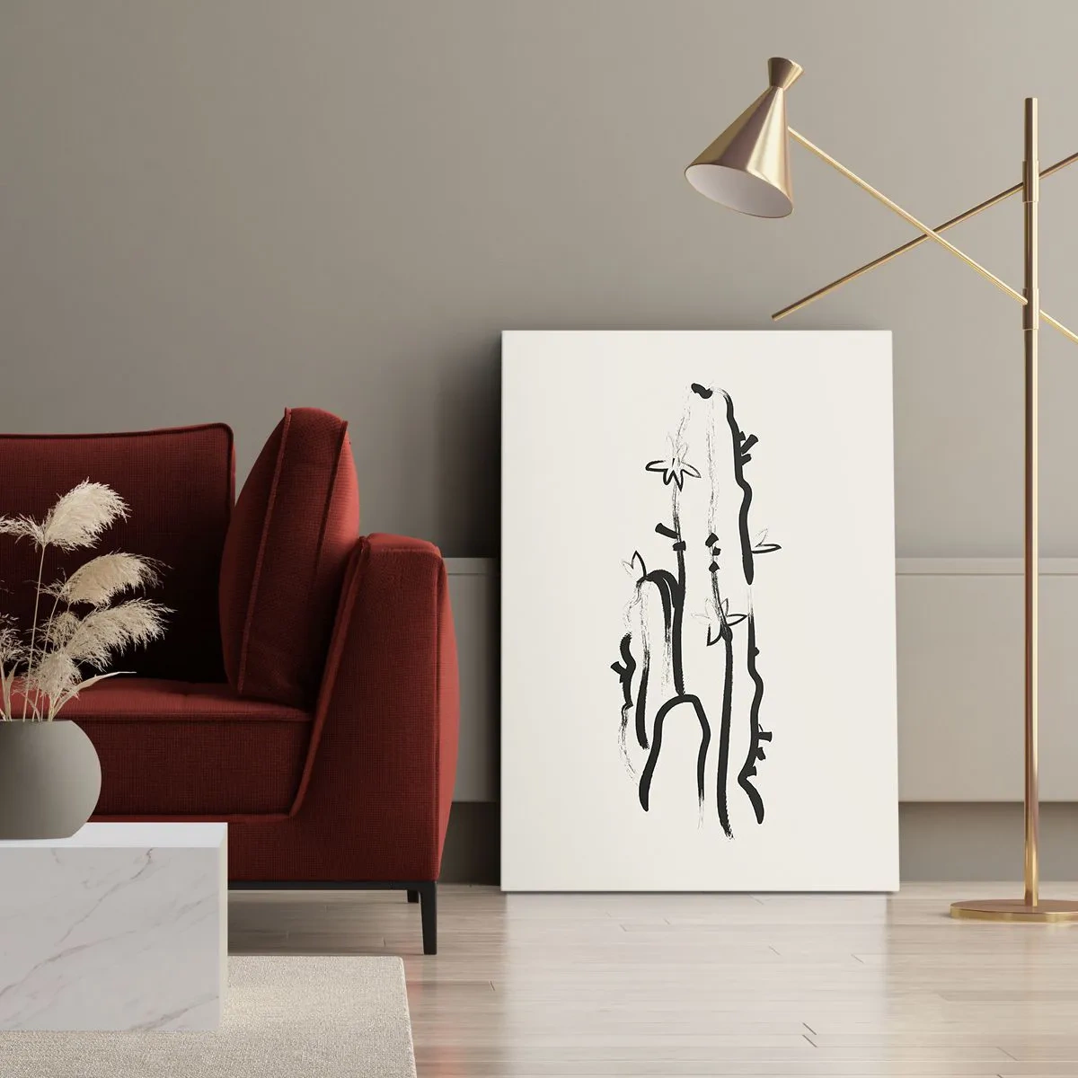 Lærredstryk - Billede på lærred - Blomstrende urt - 50x70 cm