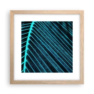 Plakat i ramme af lyst egetræ - Tekstur af grønt - 30x30 cm