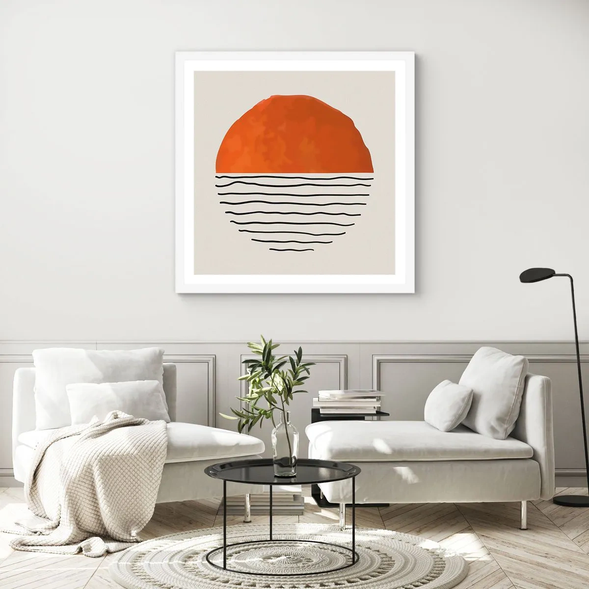 Plakat i hvid ramme - I en japansk atmosfære - 40x40 cm