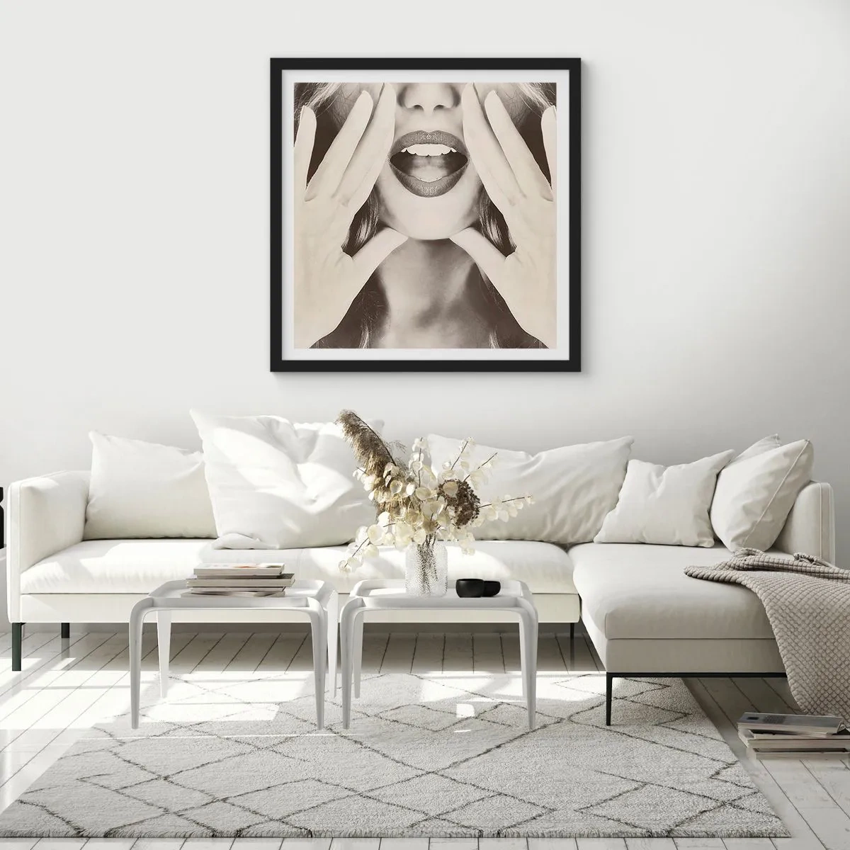 Plakat i sort ramme - Jeg er på vej! - 40x40 cm