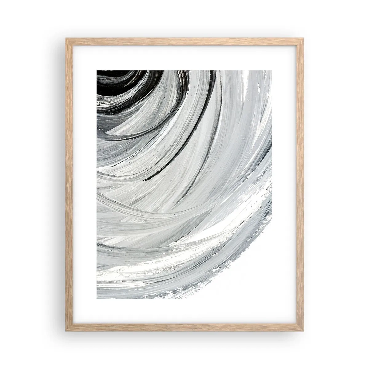 Plakat i ramme af lyst egetræ - Orbital komposition - 40x50 cm