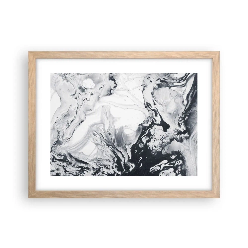 Plakat i ramme af lyst egetræ - Jordens indre - 40x30 cm