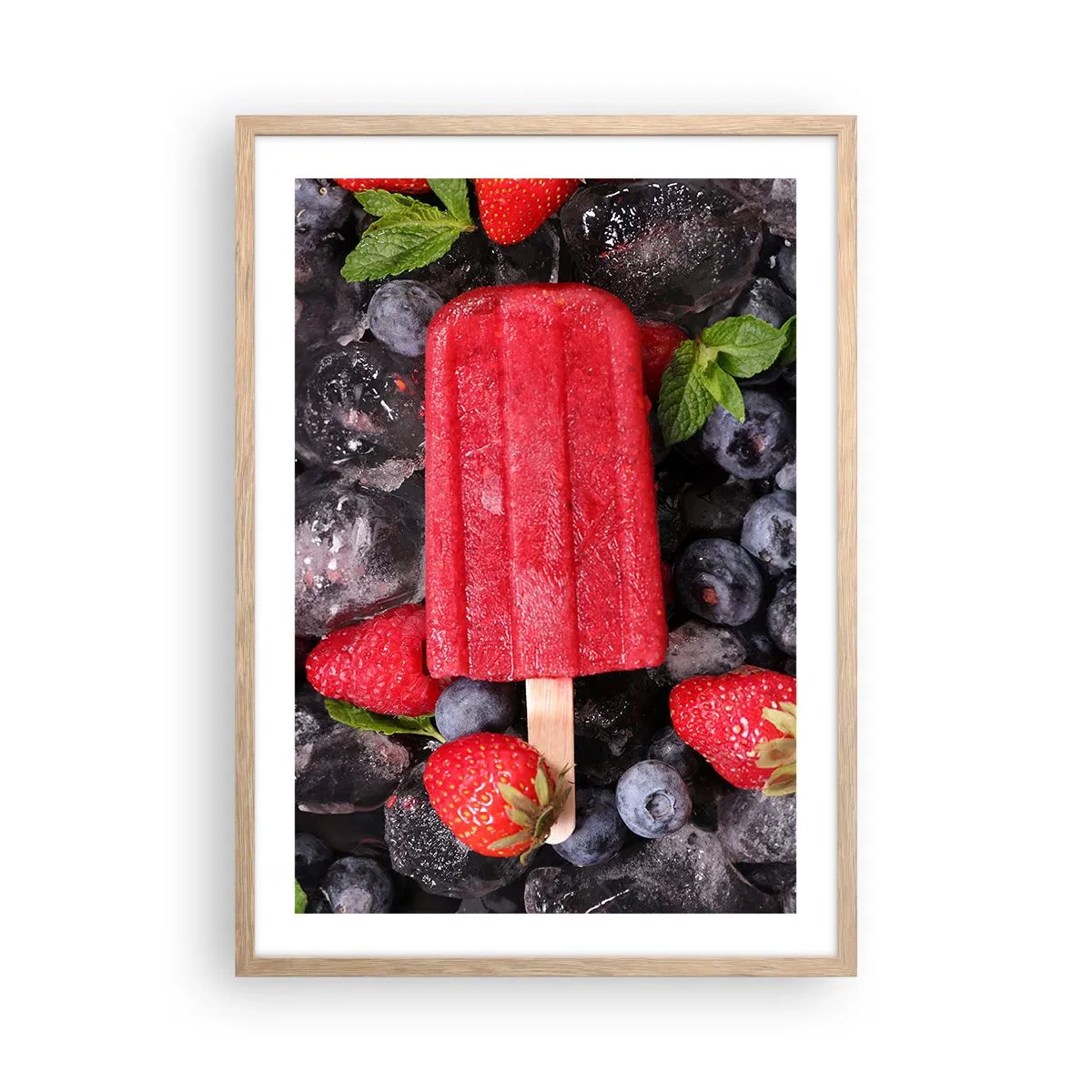 Plakat i ramme af lyst egetræ - En smag af varm sommer - 50x70 cm