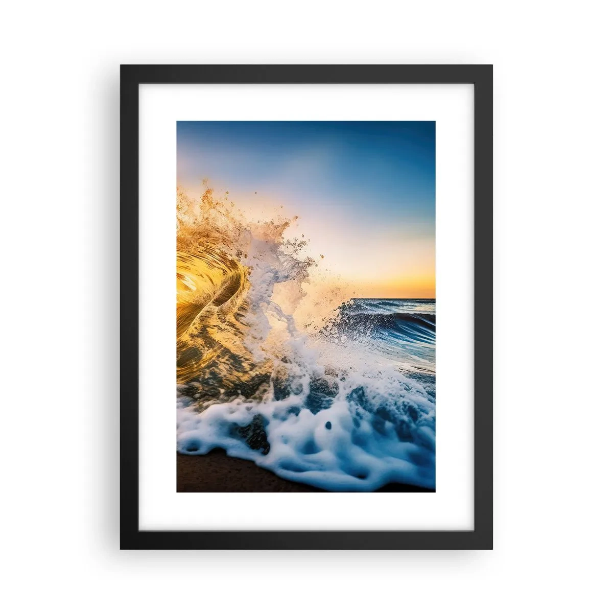 Plakat i sort ramme - Leg på sandet - 30x40 cm