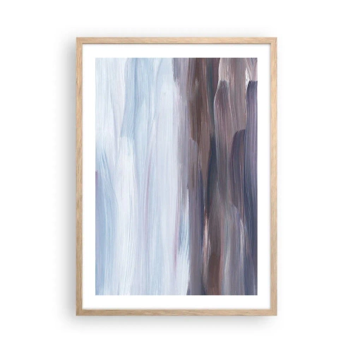 Plakat i ramme af lyst egetræ - Elementer: vand - 50x70 cm