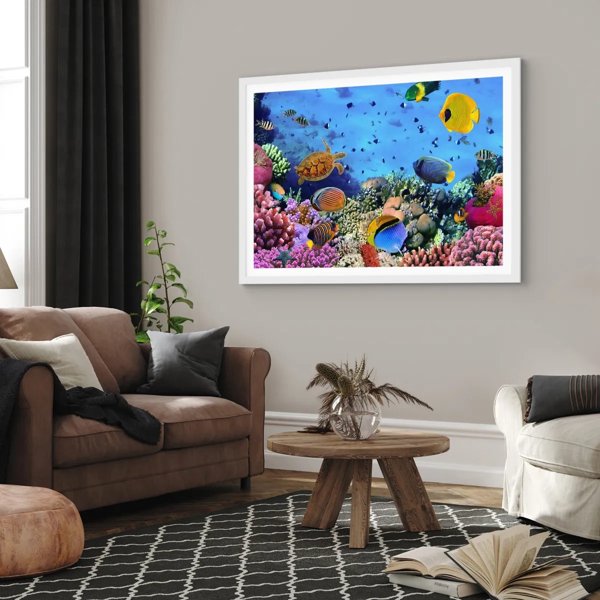 Plakat i hvid ramme - Og hvad ved vi om livet... - 50x40 cm