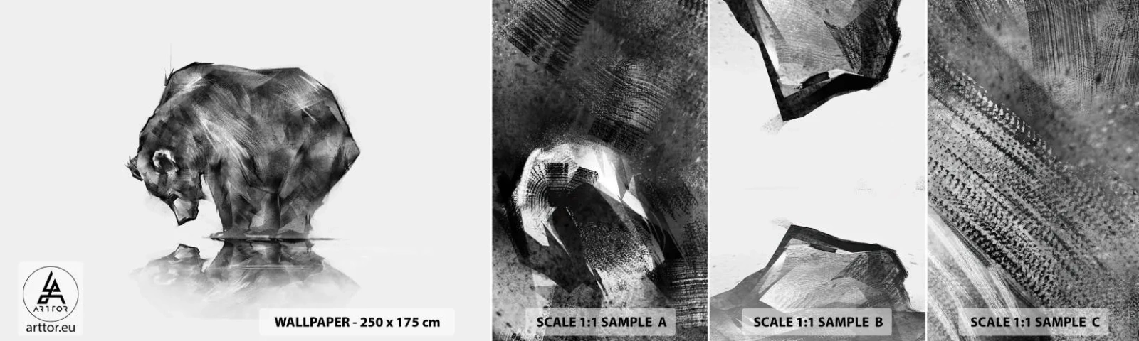 Fototapet Prøve Standard Eco - Dejligt at se nogen tæt på - Abstraktion, Isbjørn, Natur - 100x30 cm