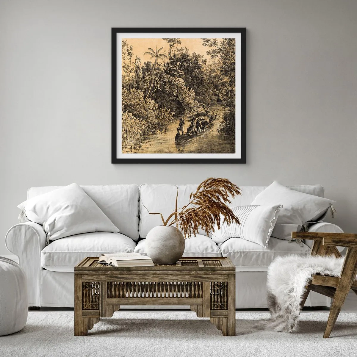 Plakat i sort ramme - Rejsen til kilden - 30x30 cm