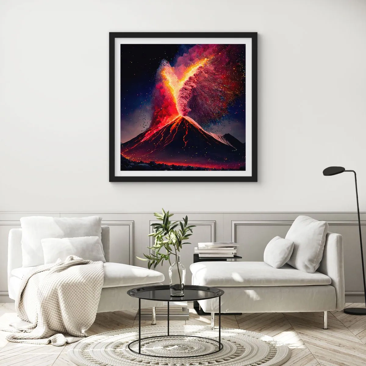 Plakat i sort ramme - Skønhed og rædsel - 30x30 cm