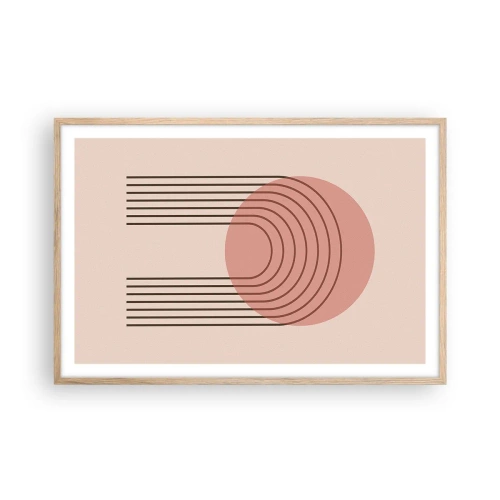 Plakat i ramme af lyst egetræ - Uimodståelig tiltrækningskraft - 91x61 cm
