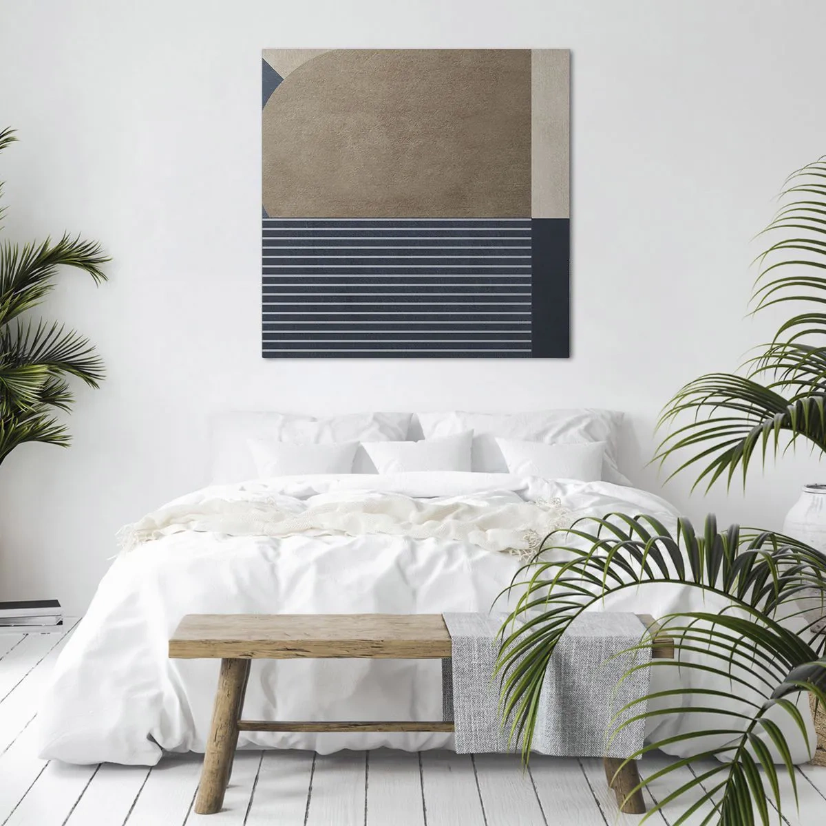 Lærredstryk - Billede på lærred - En komposition af enkelhed og rundhed - 70x70 cm