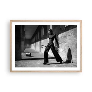 Plakat i ramme af lyst egetræ -  Byens elegance - 70x50 cm