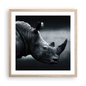 Plakat i ramme af lyst egetræ - Højre profil - 50x50 cm