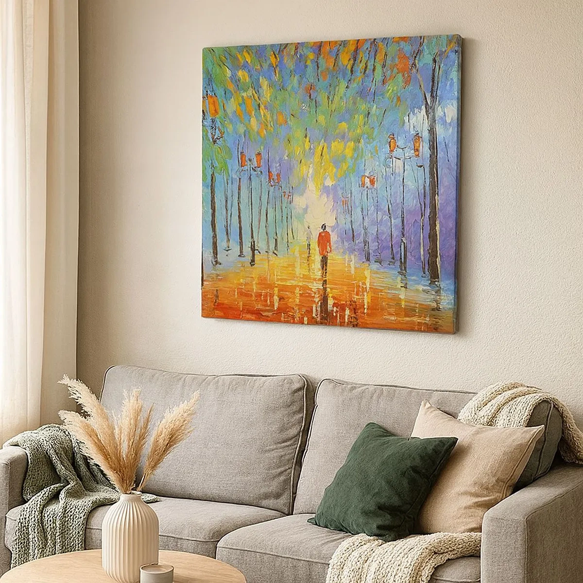 Lærredstryk - Billede på lærred - Nattens sang om regnen - 30x30 cm