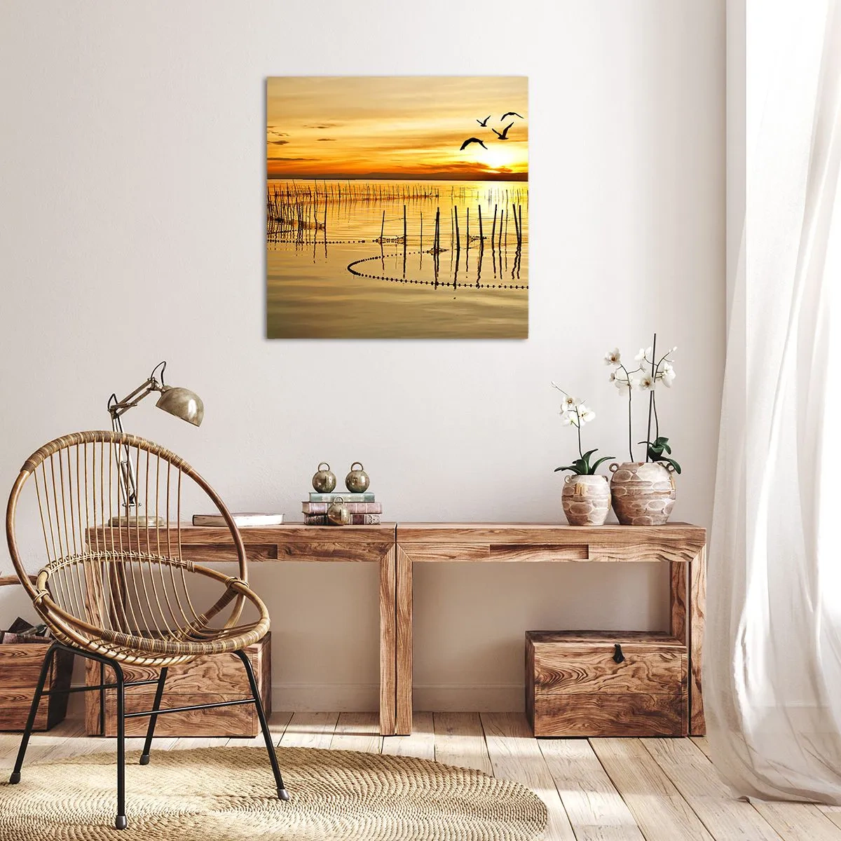 Lærredstryk - Billede på lærred - I fiskeriet - 60x60 cm