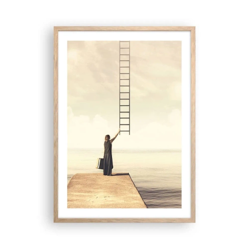 Plakat i ramme af lyst egetræ - En magisk rejse - 50x70 cm