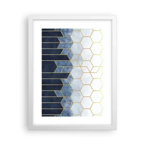 Plakat i hvid ramme - Komposition i synkoperet rytme - 30x40 cm