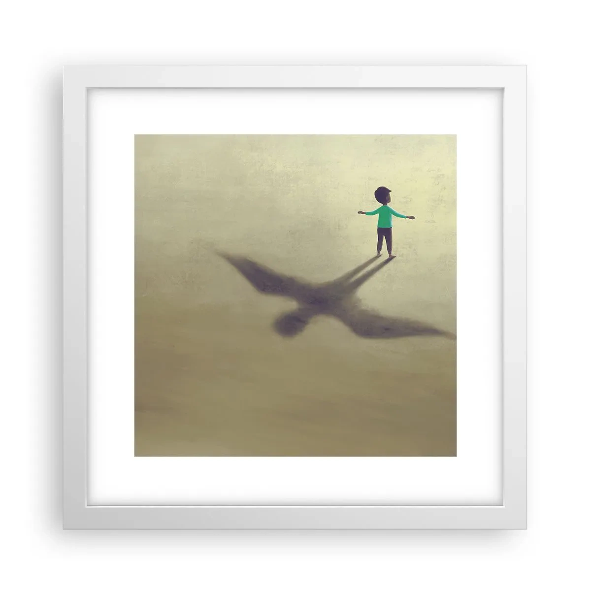 Plakat i hvid ramme - Fremtidens helt - 30x30 cm