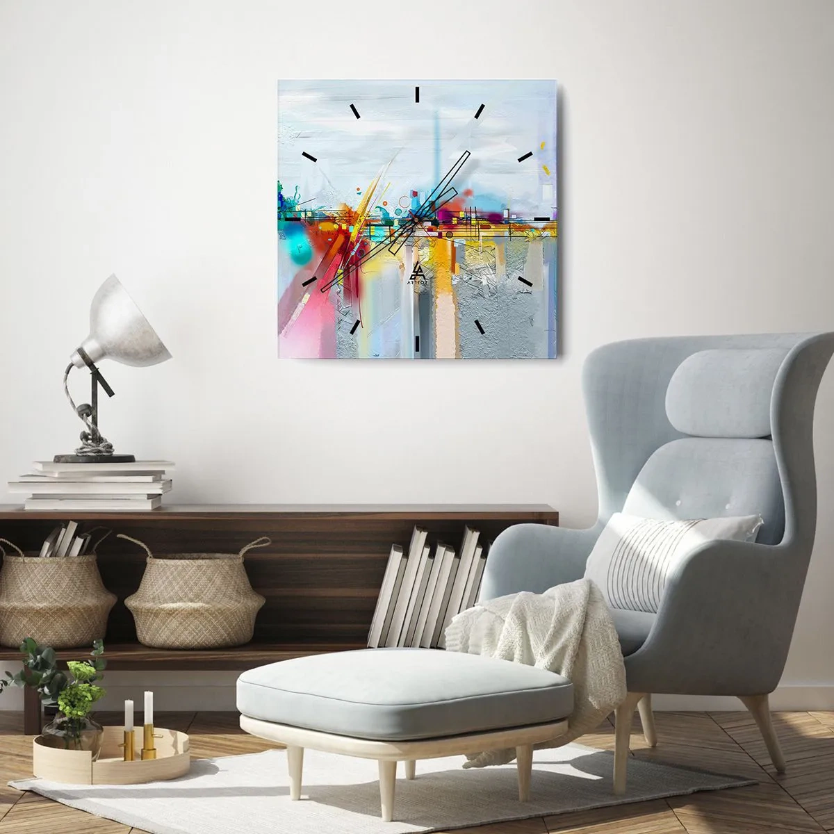 Vægur, Uret - Glædens bro over livets flod - 30x30 cm