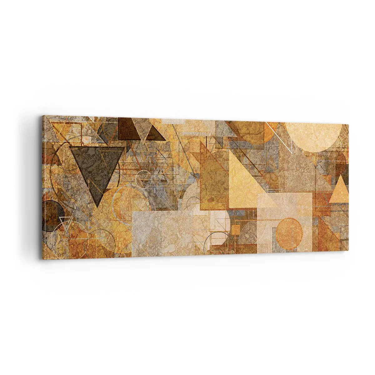 Lærredstryk - Billede på lærred - Kubistisk bronzeundersøgelse - 100x40 cm