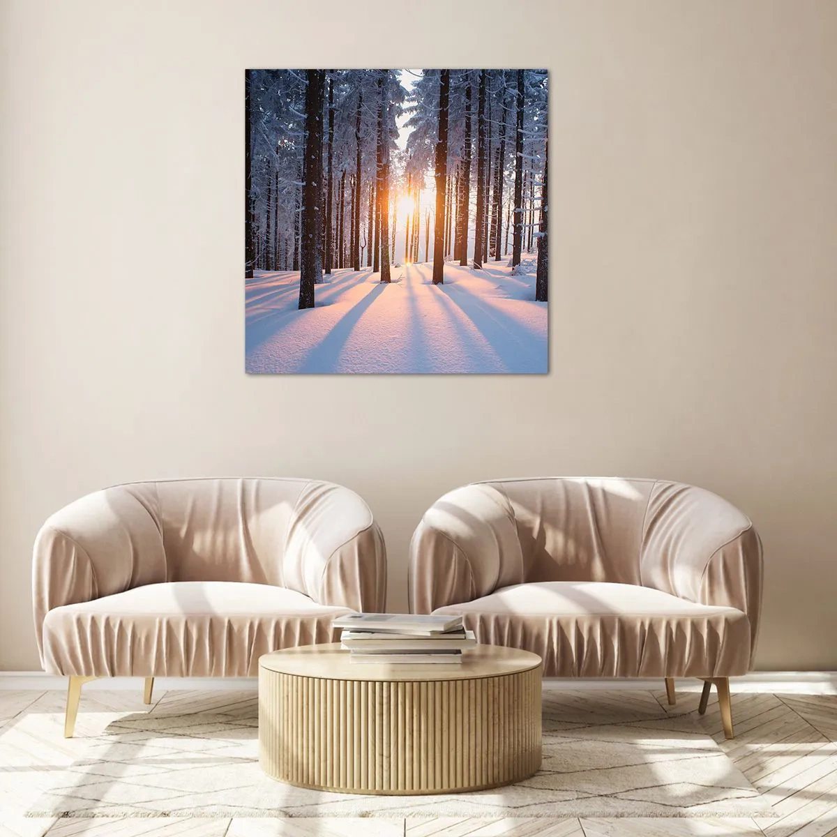 Billede på glas - Klart i sort og hvidt - 50x50 cm