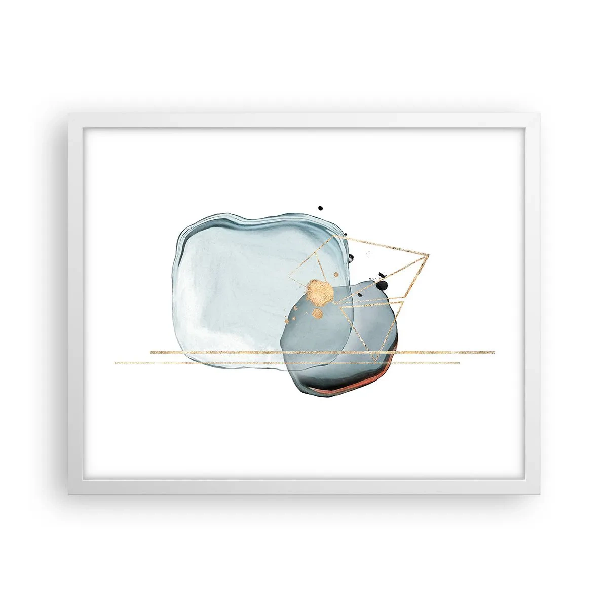 Plakat i hvid ramme - En undersøgelse af dråber - 50x40 cm