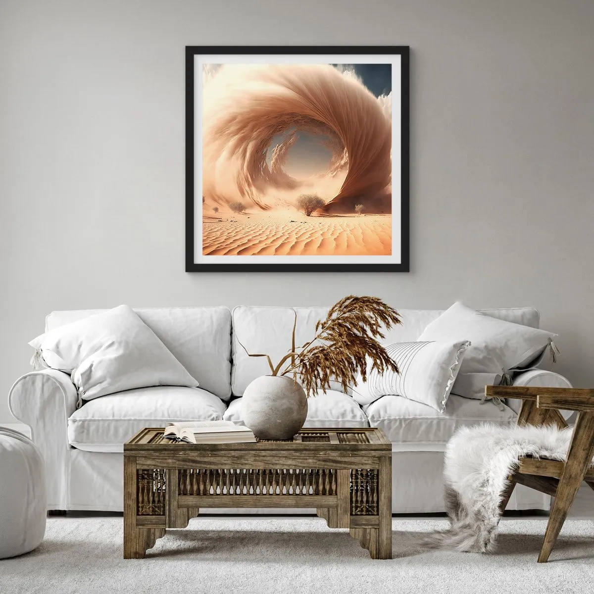 Plakat i sort ramme - Åben portal - 60x60 cm