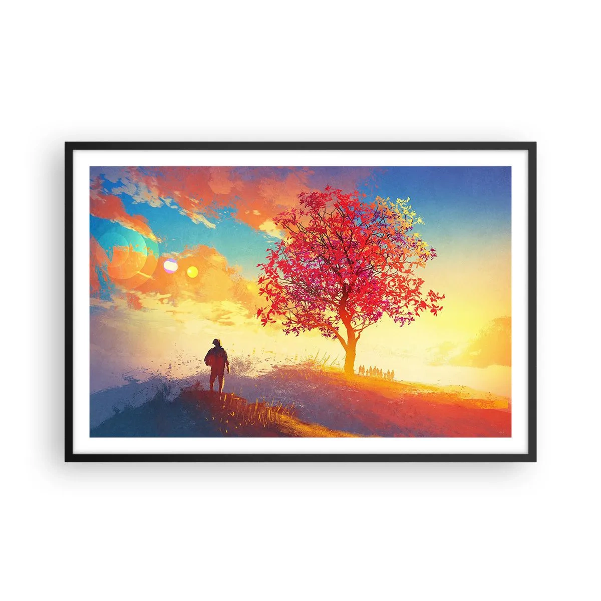 Plakat i sort ramme - Pilgrim på bestemmelsesstedet - 91x61 cm