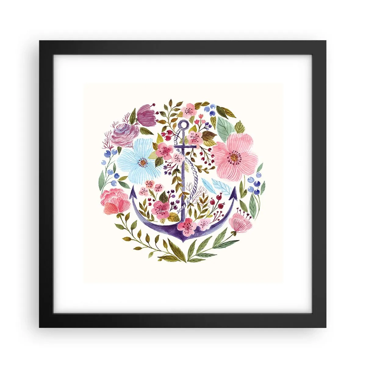 Plakat i sort ramme - En sømands gode nattesøvn - 30x30 cm