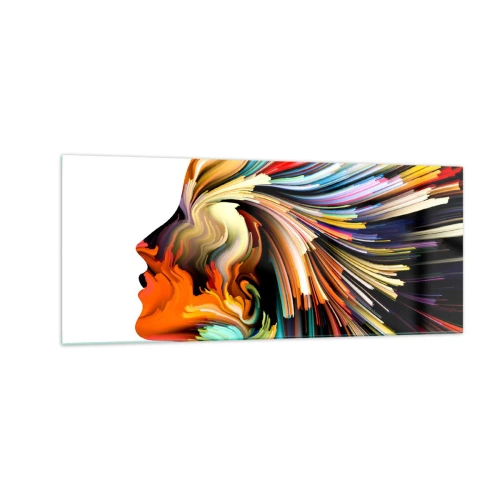 Billede på glas - En eksplosion af fantasi - 100x40 cm