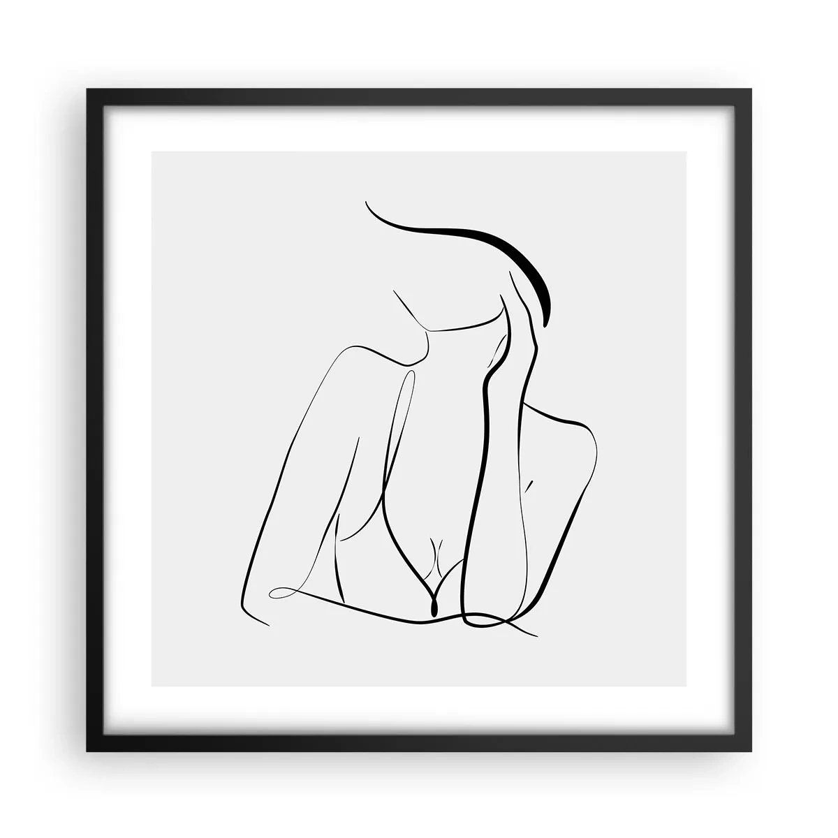 Plakat i sort ramme - På bølgen af en drøm - 50x50 cm