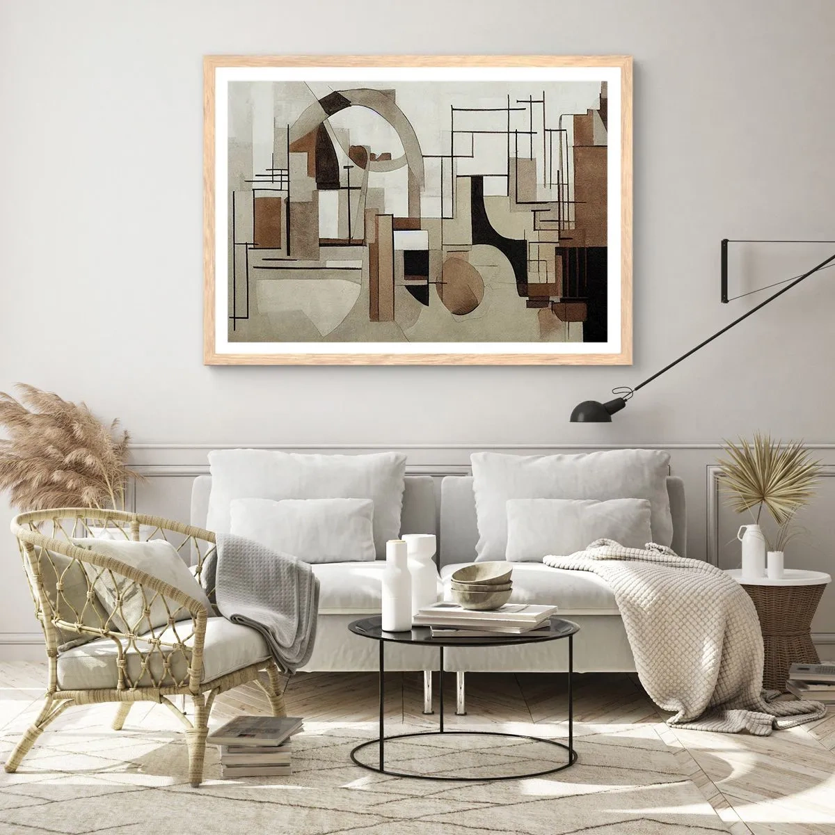 Plakat i ramme af lyst egetræ - Bybillede 2.0 - 91x61 cm