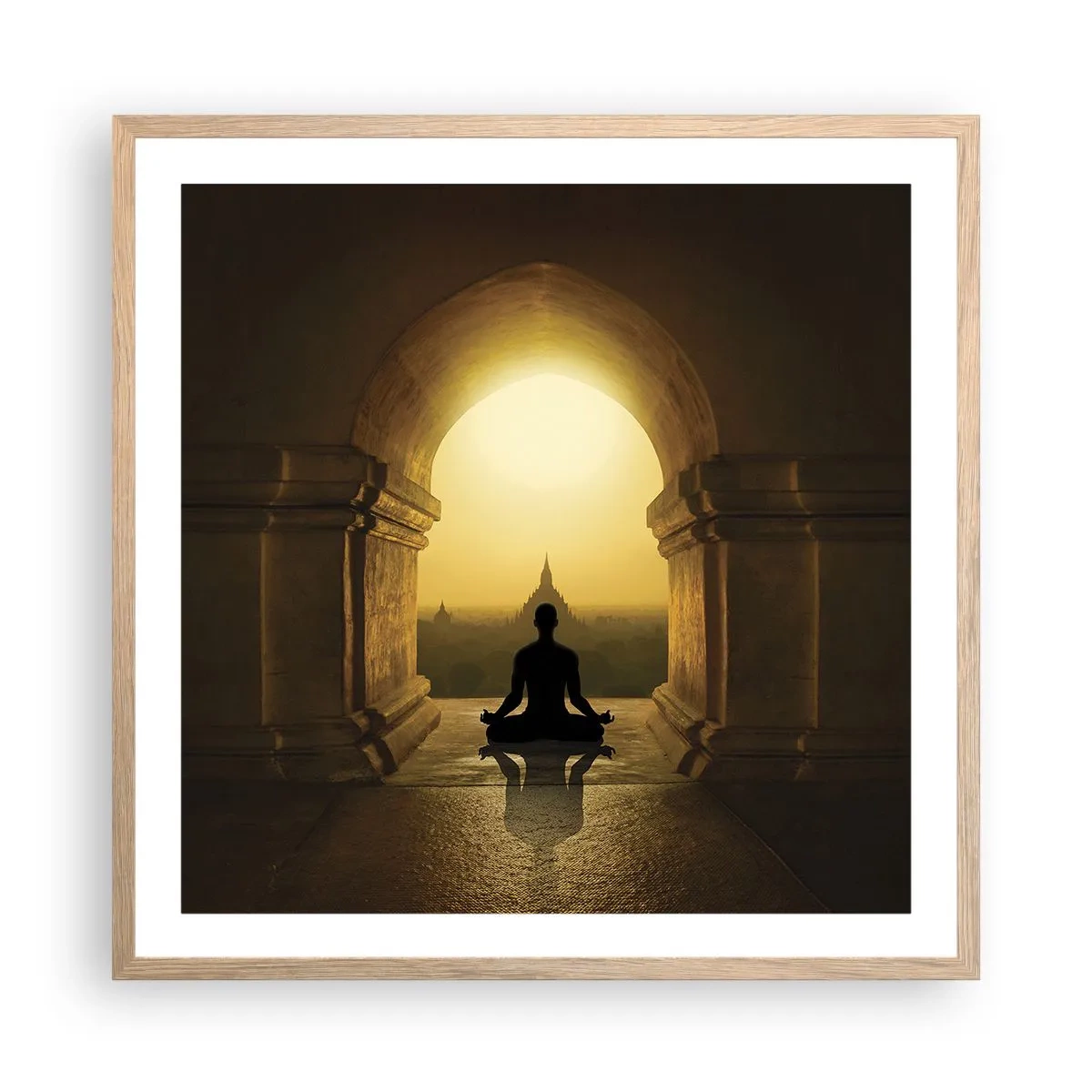 Plakat i ramme af lyst egetræ - Fuldkommen harmoni - 60x60 cm