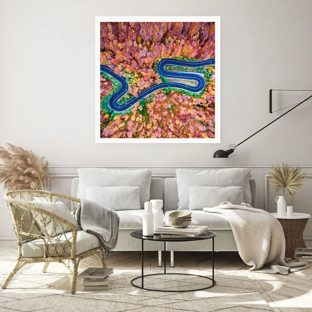 Plakat - En snoet vej gennem skoven - 60x60 cm