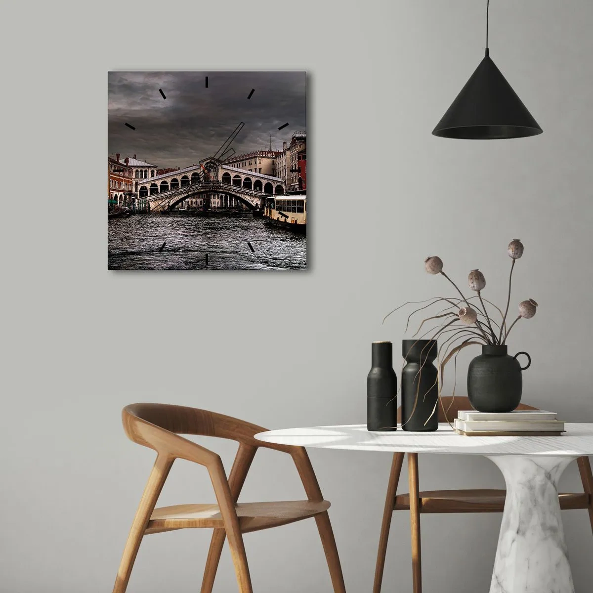 Vægur, Uret - Løftet om en venetiansk aften - 30x30 cm