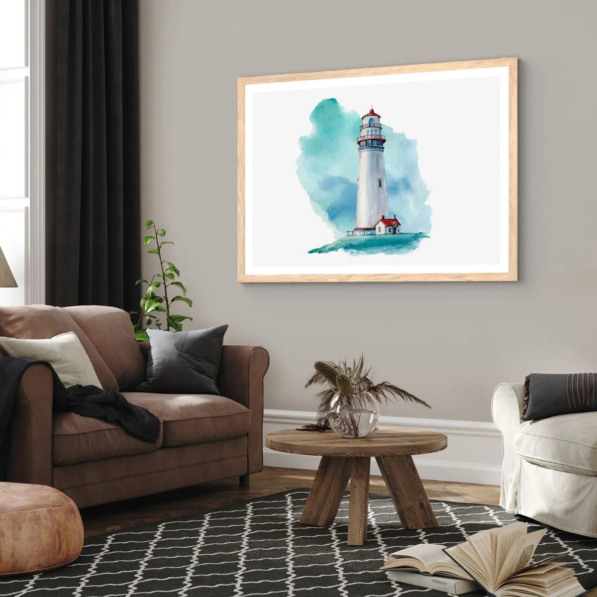 Plakat i ramme af lyst egetræ - Det blås blide søster - 91x61 cm