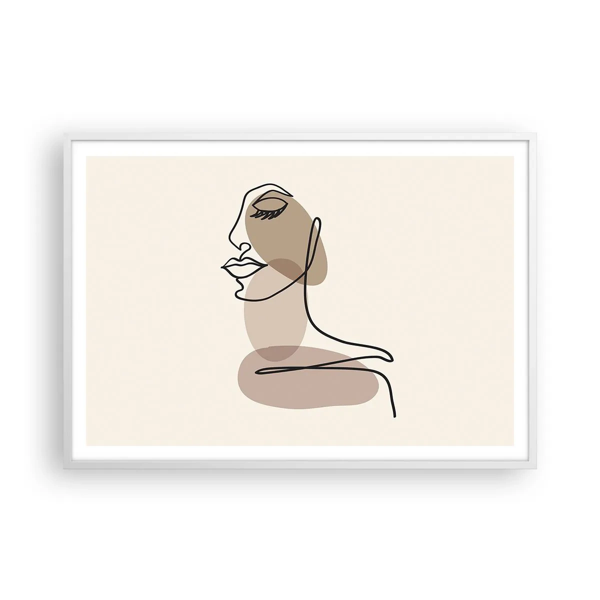 Plakat i hvid ramme - Lytter til sig selv - 100x70 cm