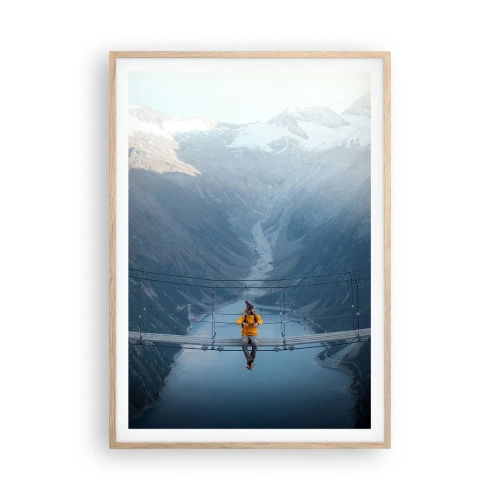 Plakat i ramme af lyst egetræ - Glad for suspension - 70x100 cm