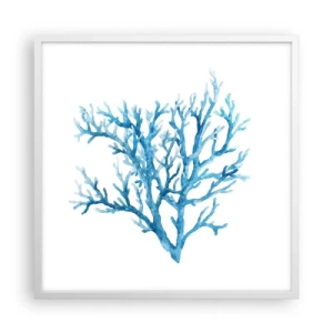 Plakat i hvid ramme - Marint filigran - 60x60 cm