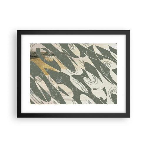 Plakat i sort ramme - Rytmisk abstraktion - 40x30 cm