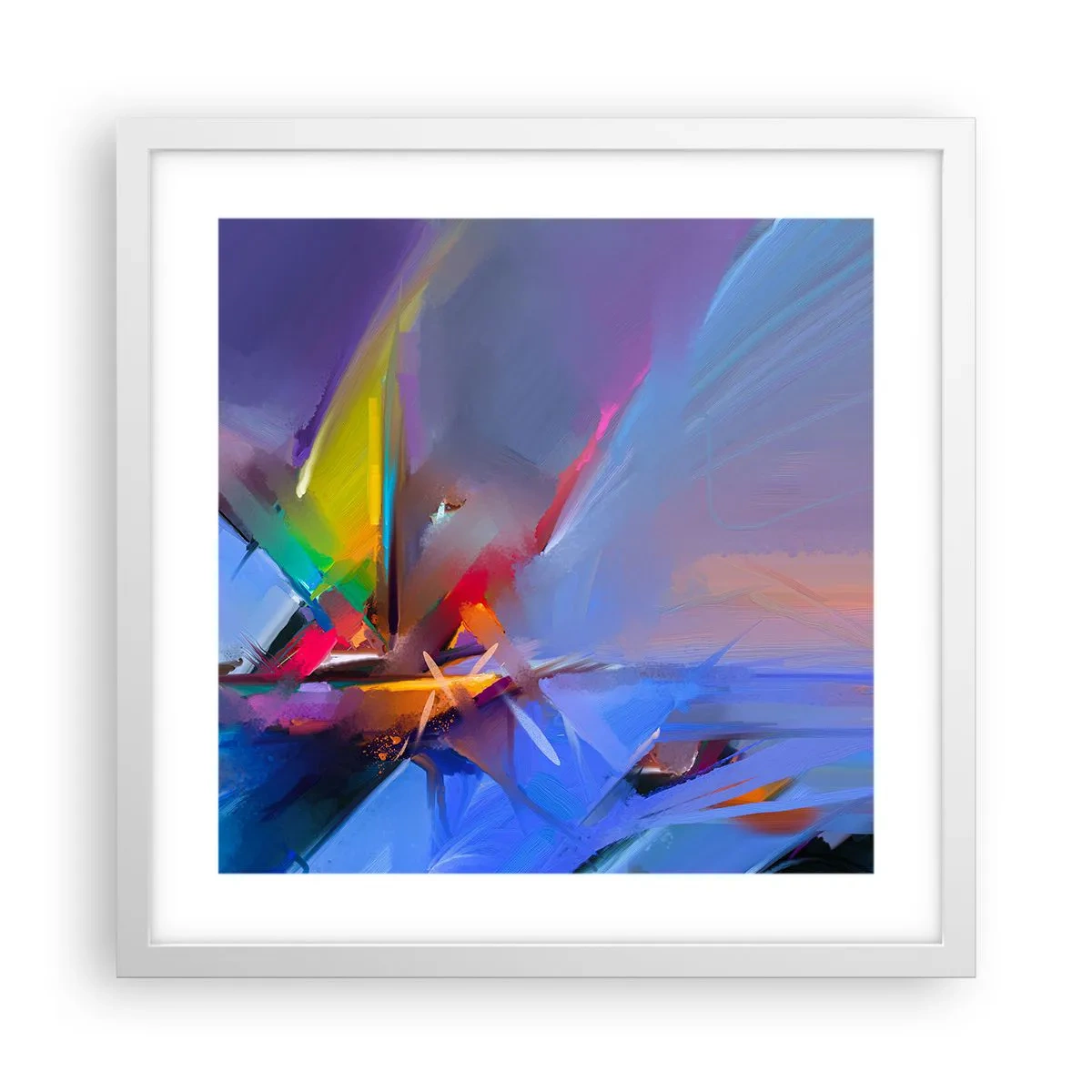 Plakat i hvid ramme - Propeller som en fugl - 40x40 cm