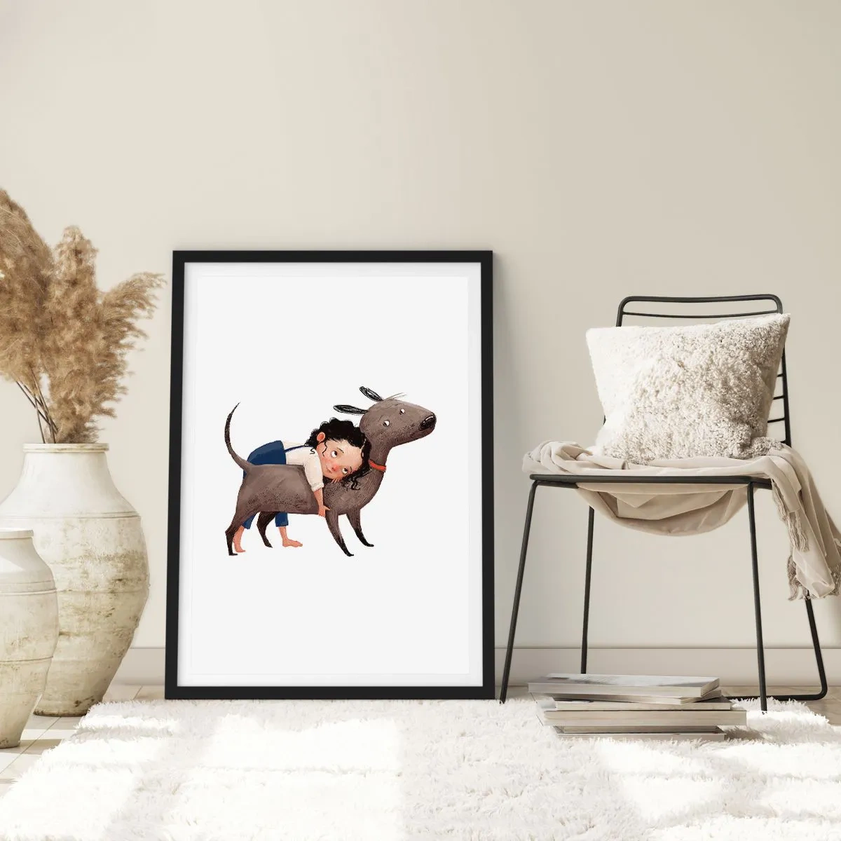 Plakat i sort ramme - Bedste venner - 30x40 cm