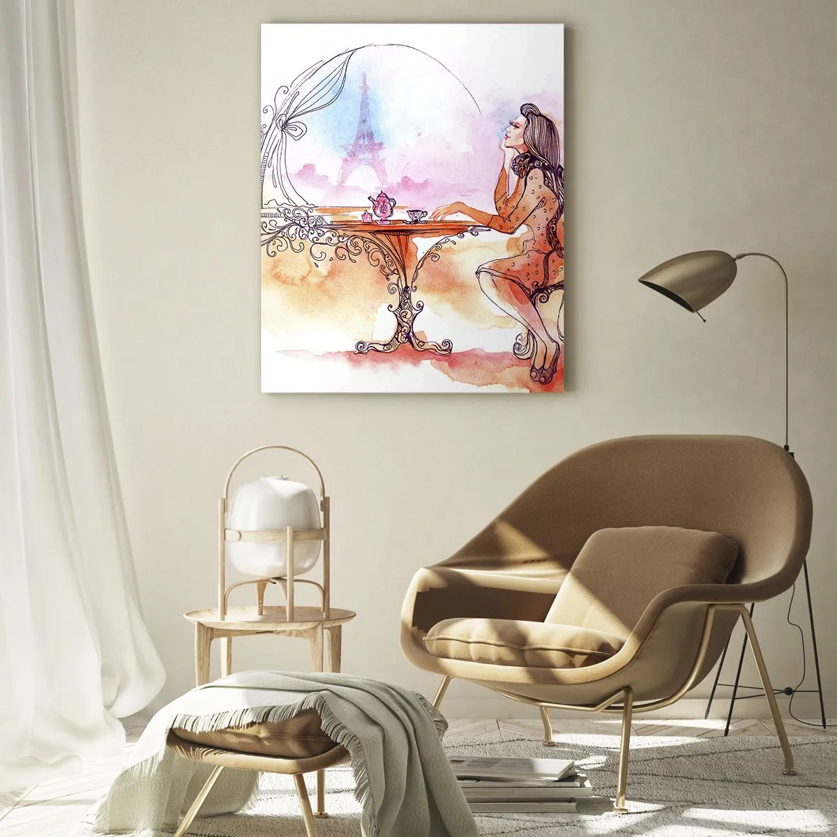 Billede på glas - Parisisk elegance - 50x70 cm