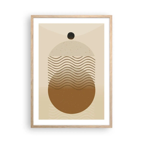 Plakat i ramme af lyst egetræ - Om geometriske figurers oprindelse - 50x70 cm