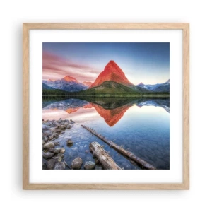 Plakat i ramme af lyst egetræ - Varme og kulde - 40x40 cm