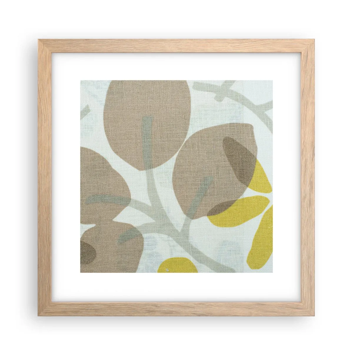 Plakat i ramme af lyst egetræ - Komposition i solskinnet - 30x30 cm