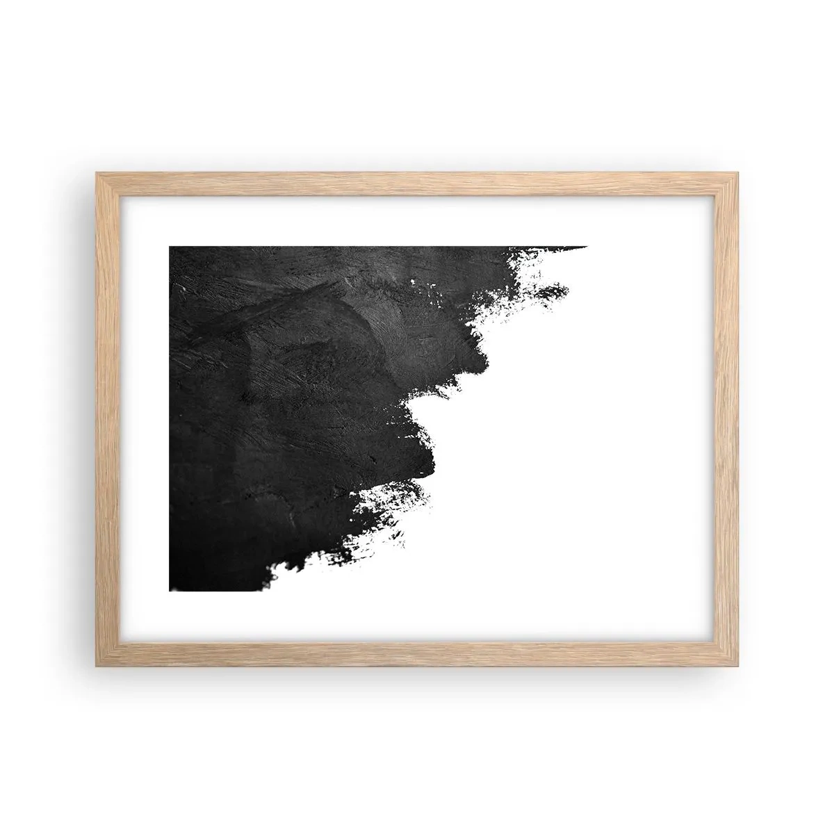 Plakat i ramme af lyst egetræ - Elementer: jord - 40x30 cm