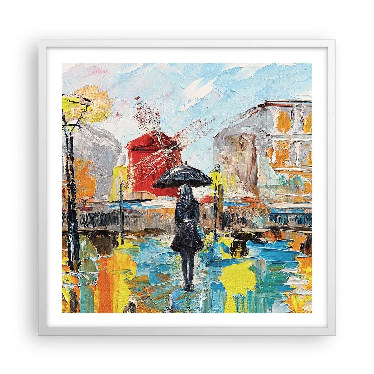 Plakat i hvid ramme - Parisiske legender - 60x60 cm