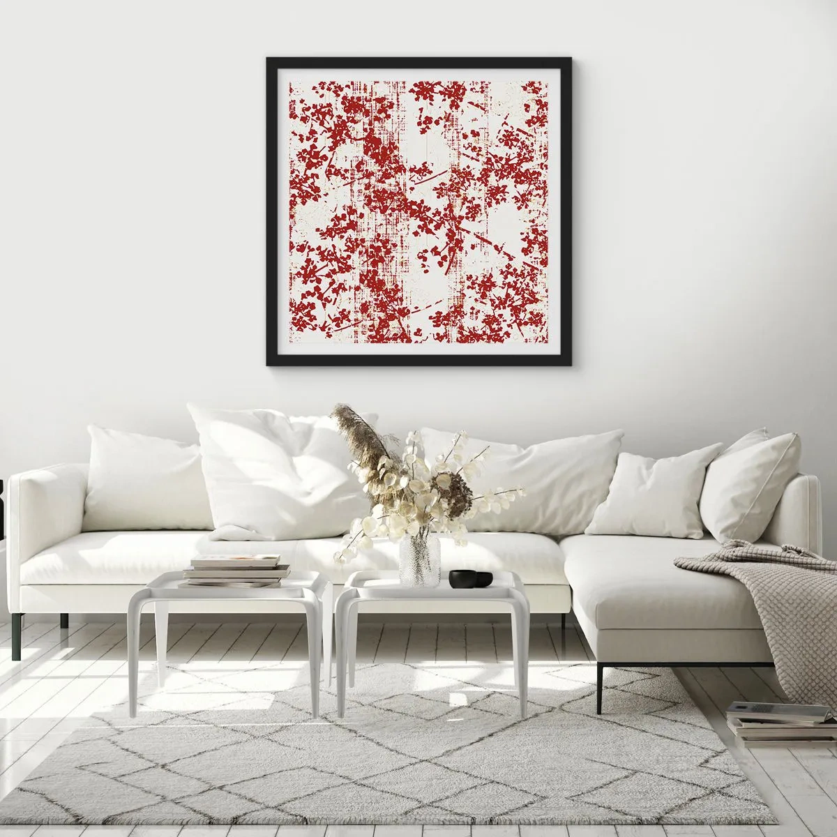 Plakat i sort ramme - Som en gammel percale - 50x50 cm