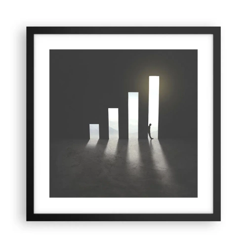 Plakat i sort ramme - Succes - et indtryk - 40x40 cm